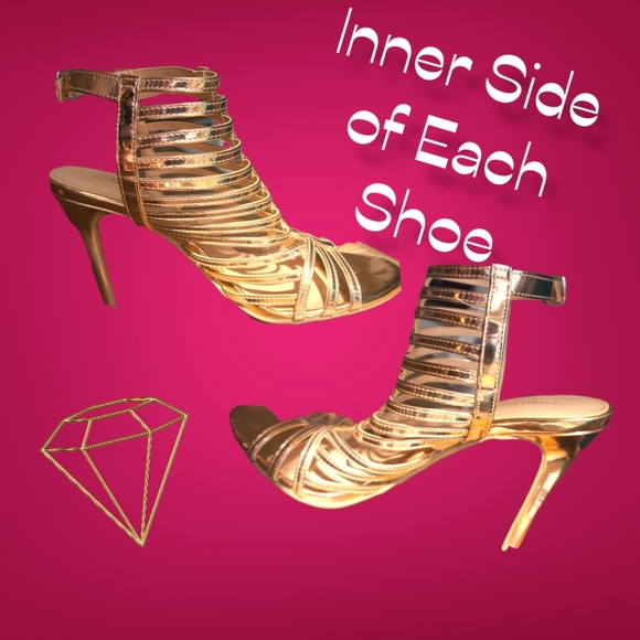 Christian Siriano Metallic Rose Gold Strappy Heels - Picture 3 of 4